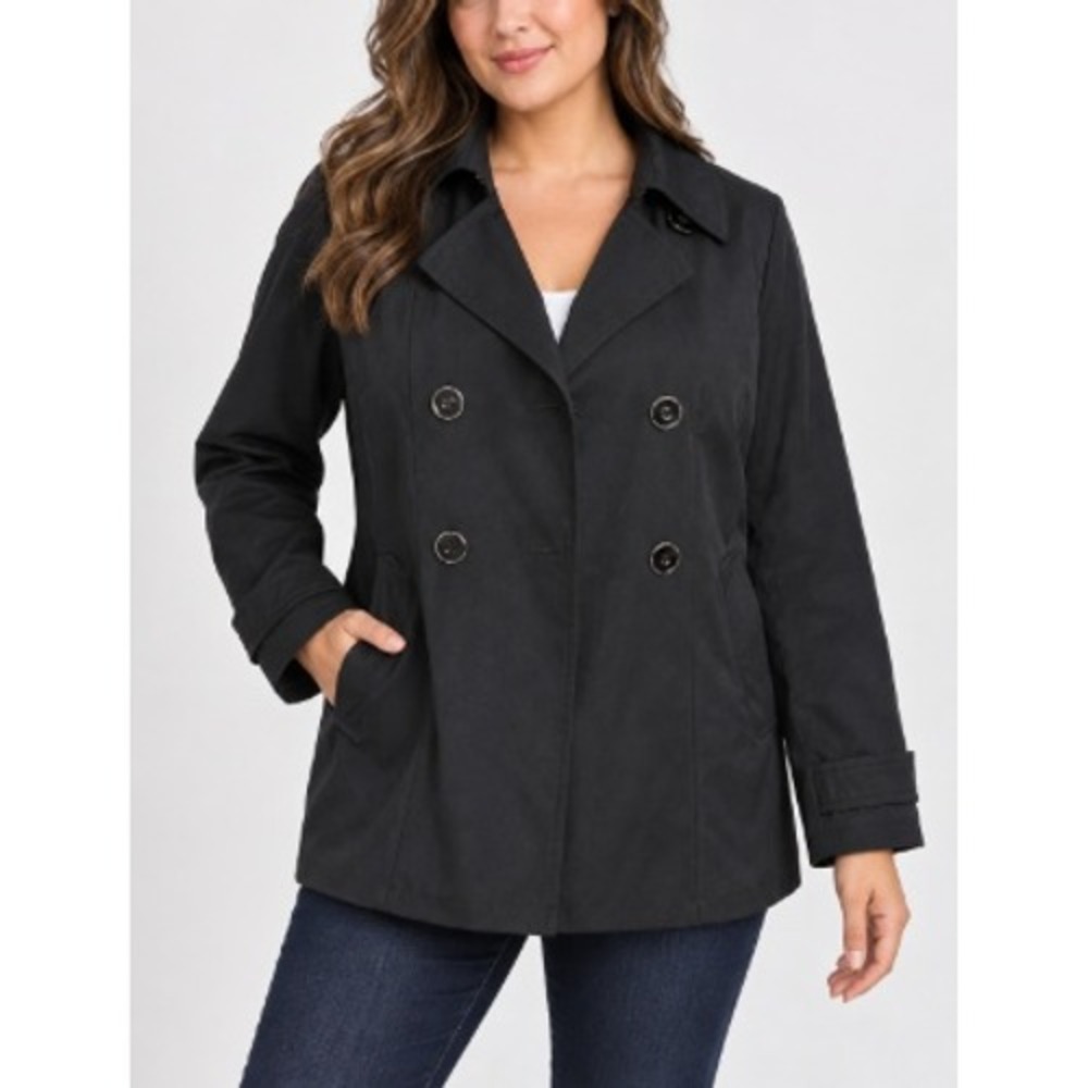 Esprit Women's Black Vintage Front Pocket Double-Breasted Jacket Size XL